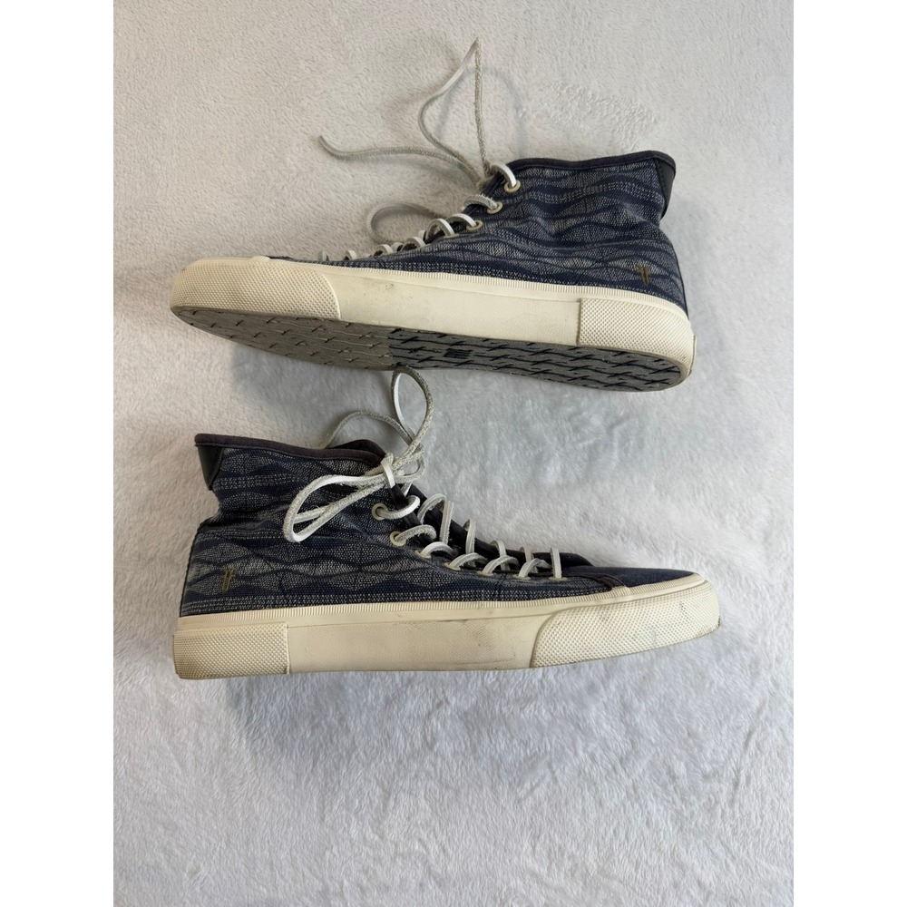 Frye Mens Navy Blue Woven High Top Sneakers 3481282-NVY Size 10.5